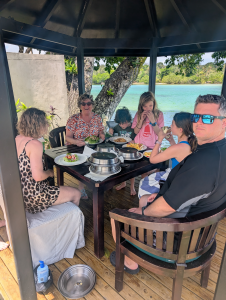 Family enjoying room Service at Efate Villa, The Warwick La Lagoon Vanuatu